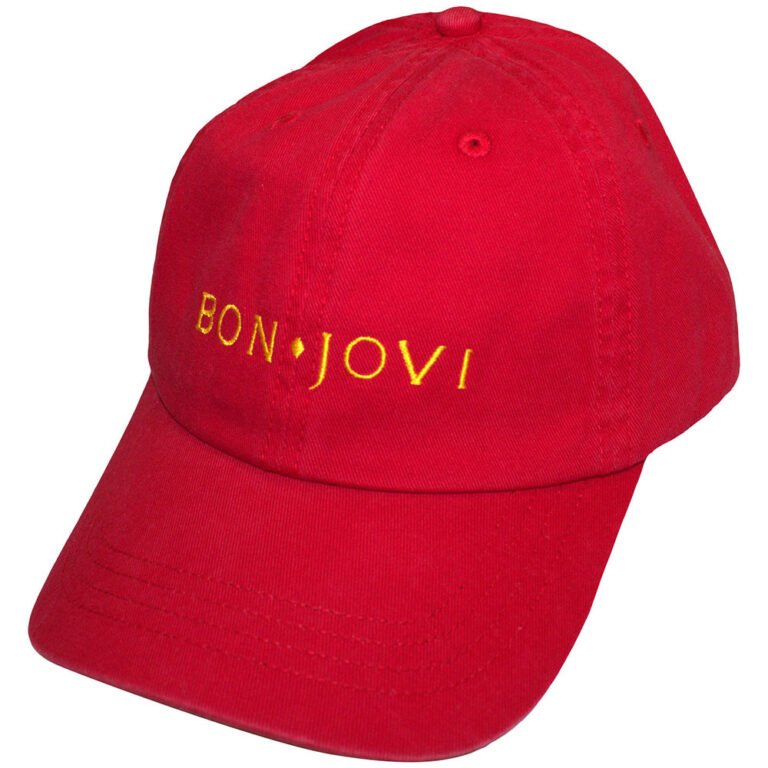Bon Jovi Original Logo Red Baseball Cap