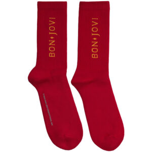 Bon Jovi Original Logo Red UK Size 7 - 11 Terry Socks