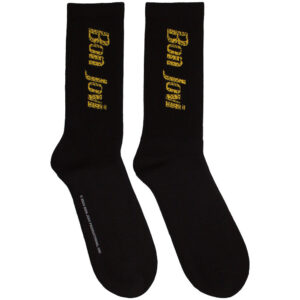 Bon Jovi Yellow Logo Black UK Size 7 - 11 Terry Socks