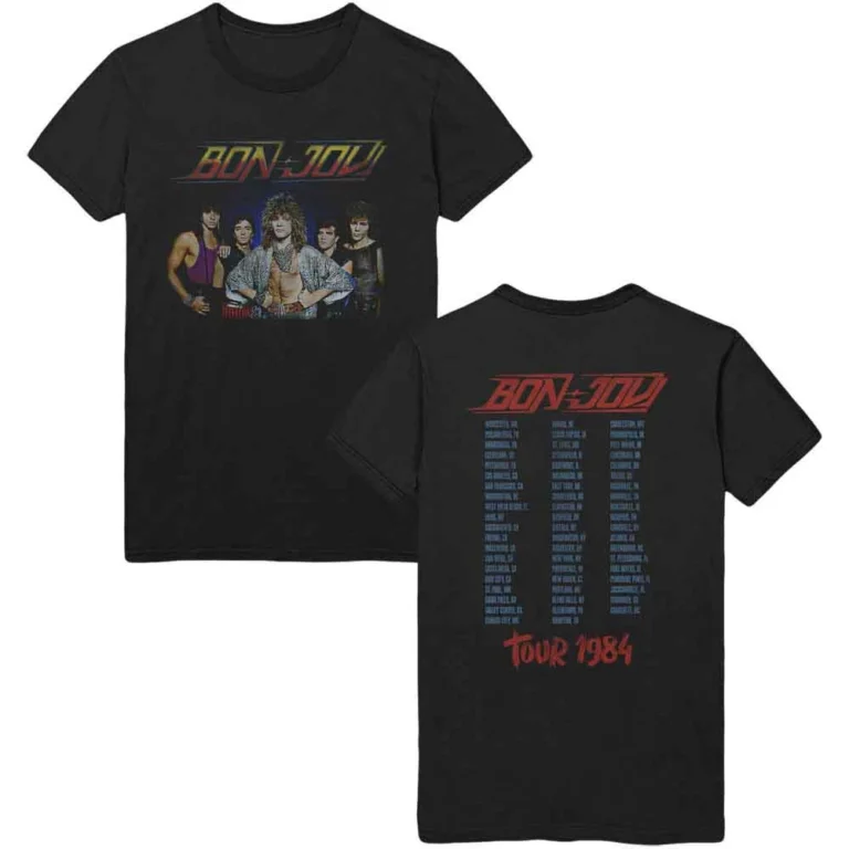 Bon Jovi Tour ’84 Black Back Print T-Shirt