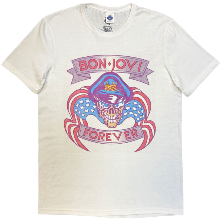 Bon Jovi The Brotherhood White Back Print T-Shirt