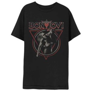 Bon Jovi Triangle Overlap Black T-Shirt