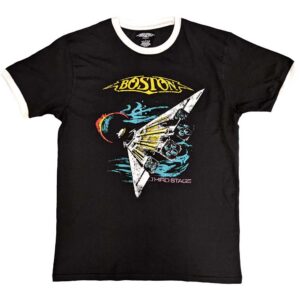 Boston US Tour '87 Black & White Back Print Ringer T-Shirt