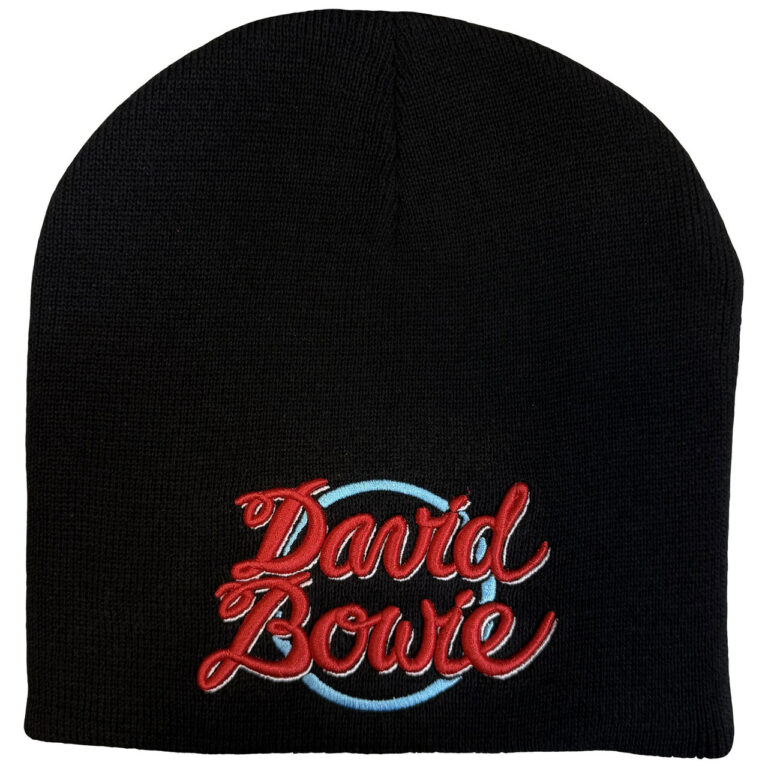David Bowie Unisex 1978 World Tour Logo Black Beanie Hat
