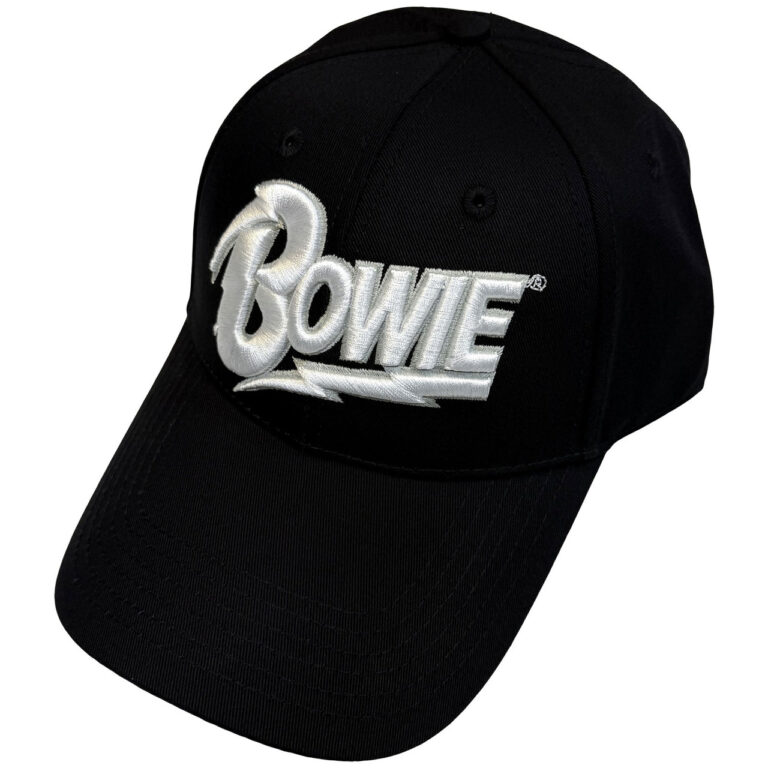 David Bowie White Flash Logo Black Baseball Cap