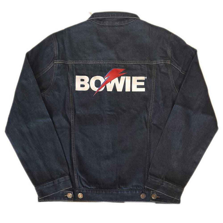 David Bowie Flash Logo Denim Blue Back Print Denim Jacket