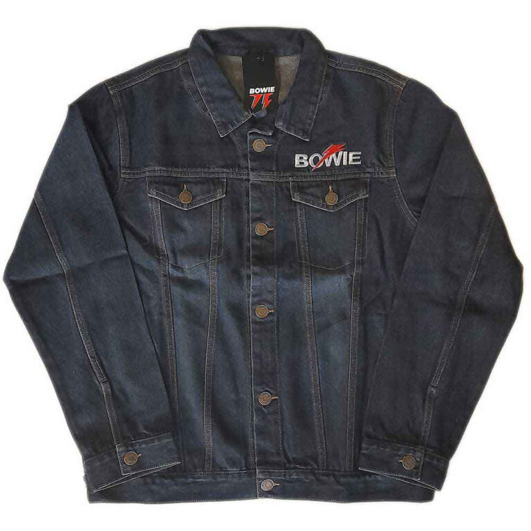 David Bowie Flash Logo Denim Blue Back Print Denim Jacket