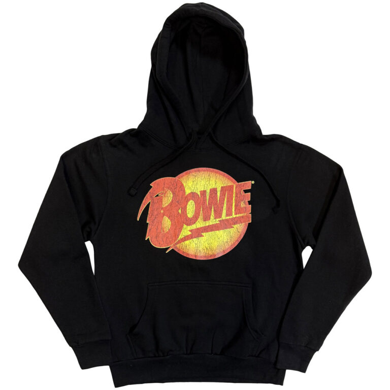 David Bowie Vintage Diamond Dogs Logo Black Pullover Hoodie