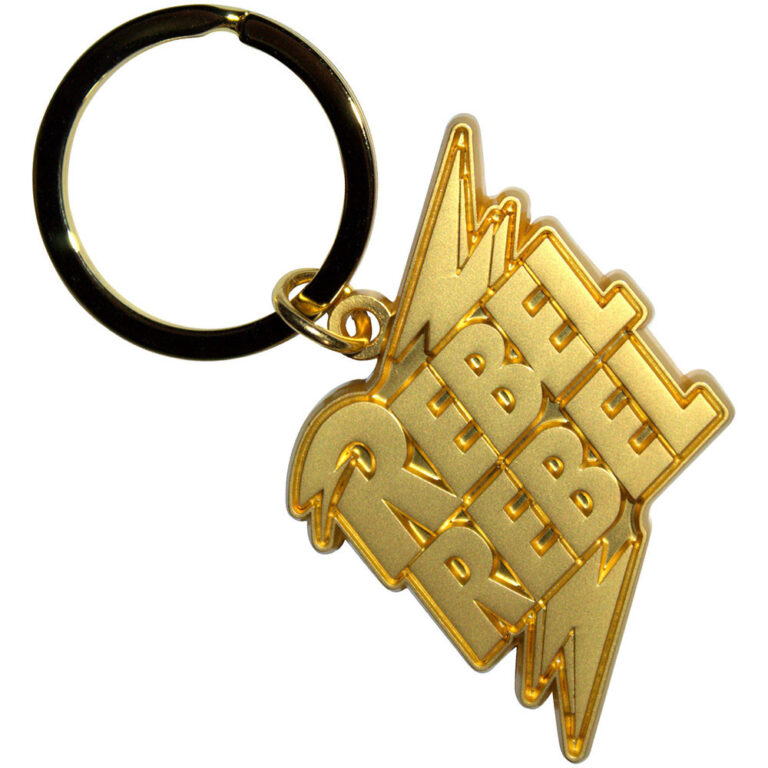 David Bowie Rebel Rebel Gold Keychain