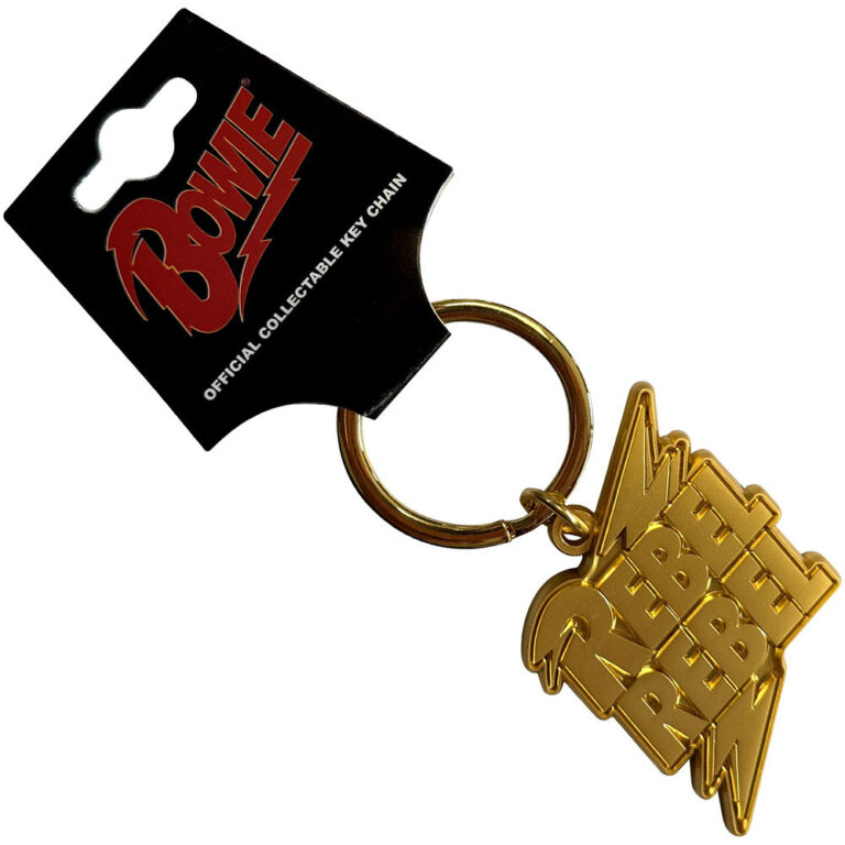 David Bowie Rebel Rebel Gold Keychain