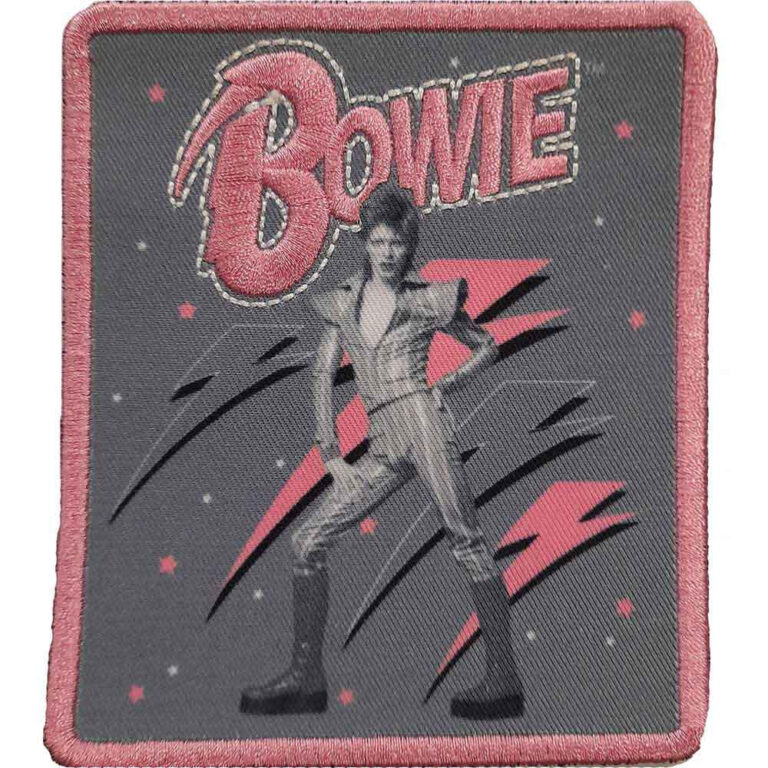 David Bowie Pink Flash Woven Logo Patch