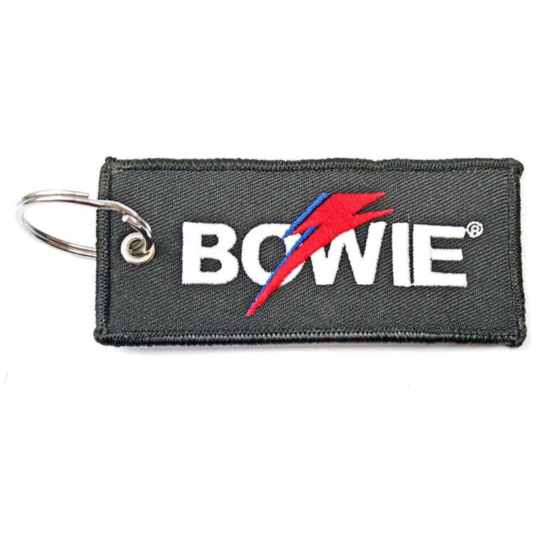 David Bowie Patch Flash Logo Double Sided Keychain
