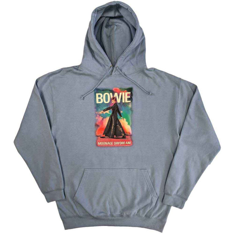 David Bowie Moonage 11 Fade Light Blue Pullover Hoodie
