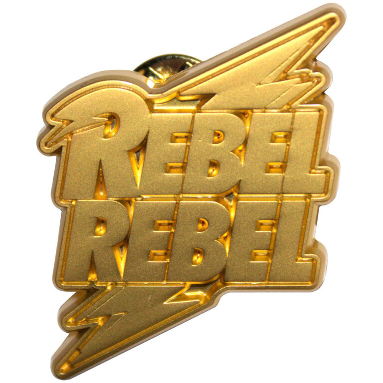 David Bowie Rebel Rebel Gold Pin Badge