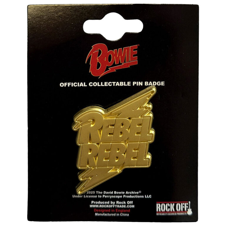 David Bowie Rebel Rebel Gold Pin Badge