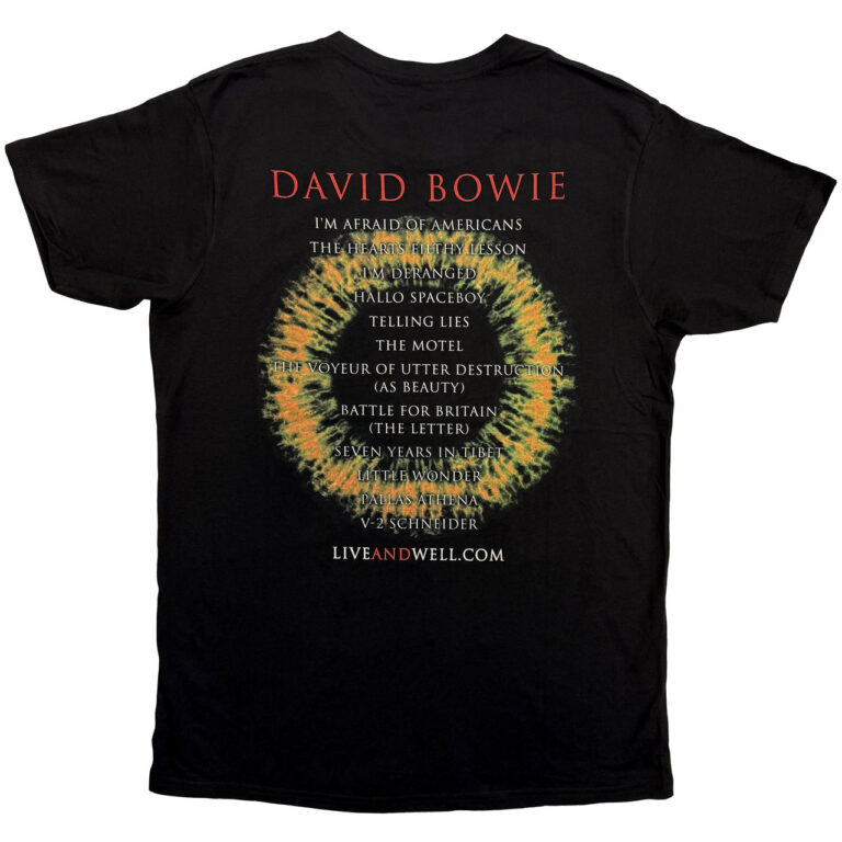 David Bowie LiveandWell.com Black Back Print T-Shirt