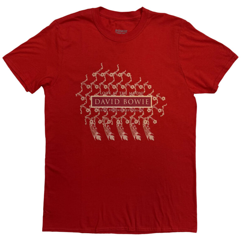 David Bowie Pheonix Festival Cardinal Red Back Print T-Shirt