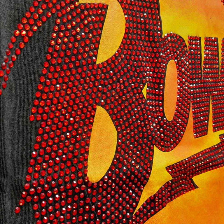 David Bowie Diamond Dogs Logo Black Embellished Ladies T-Shirt
