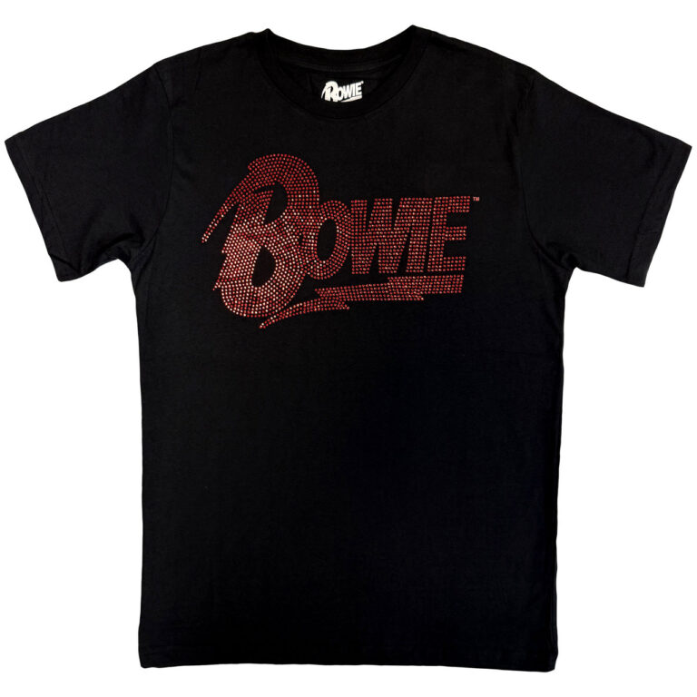 David Bowie Logo Black Embellished T-Shirt