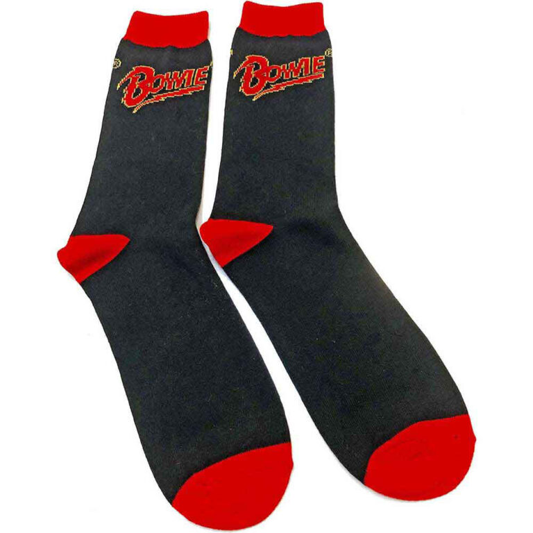 David Bowie Unisex Flash Logo Black UK Size 4 – 7 Socks