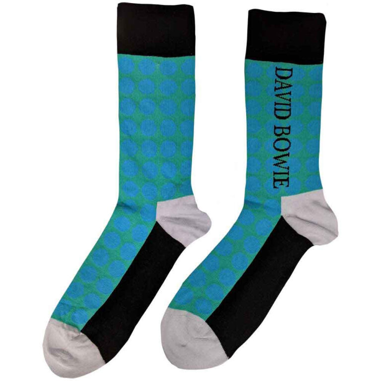David Bowie Unisex Circles Pattern Blue UK Size 7 – 11 Socks