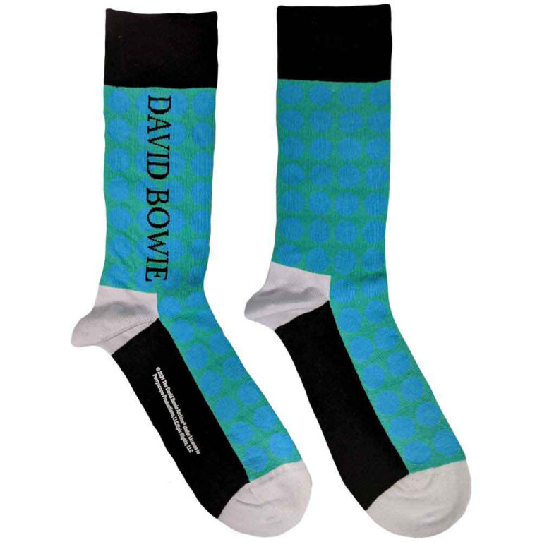 David Bowie Unisex Circles Pattern Blue UK Size 7 – 11 Socks