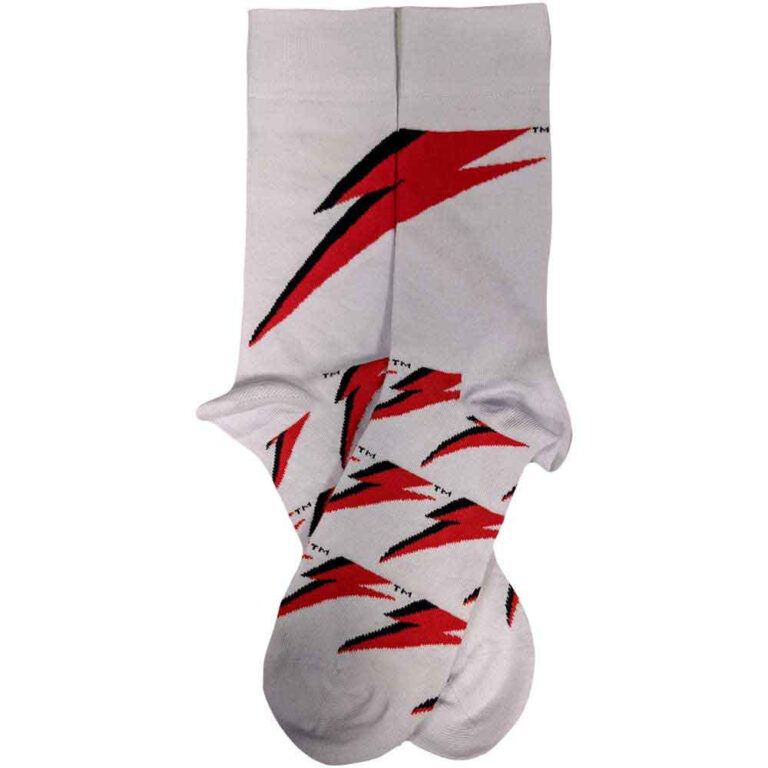 David Bowie Unisex Flash White UK Size 7 – 11 Socks