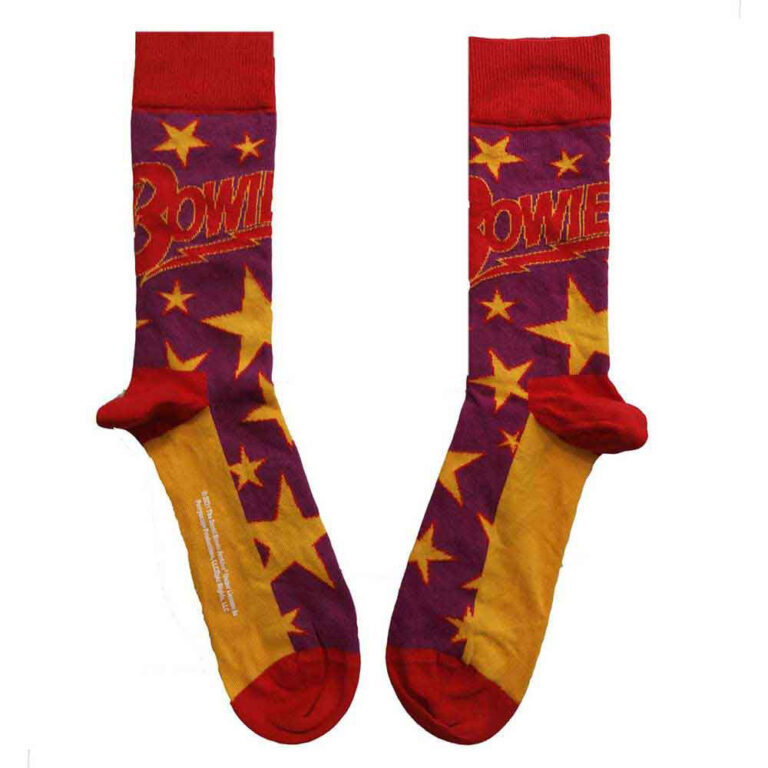 David Bowie Unisex Stars Infill Purple UK Size 4 – 7 Socks