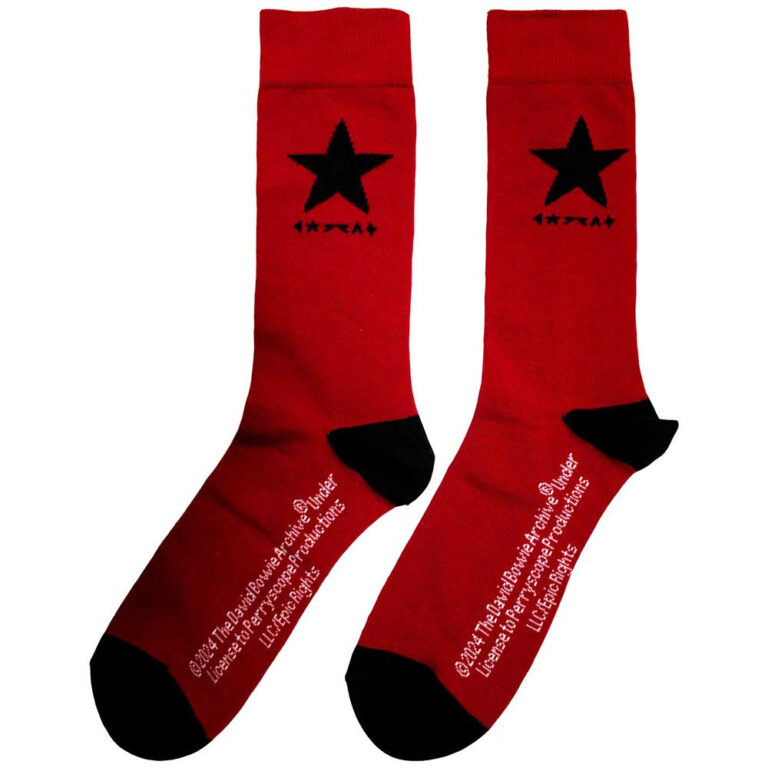 David Bowie Unisex Blackstar Red UK Size 6 – 11 Socks
