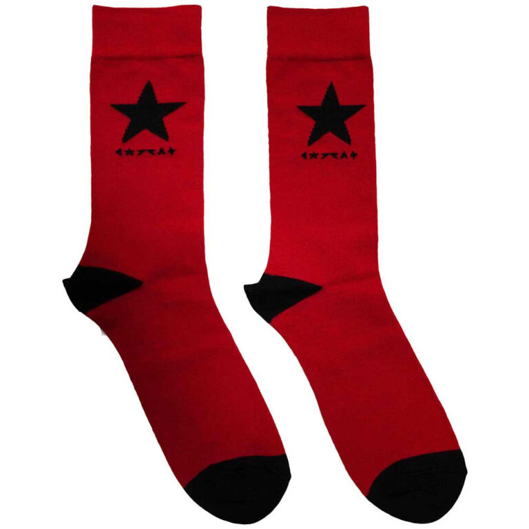 David Bowie Unisex Blackstar Red UK Size 6 – 11 Socks