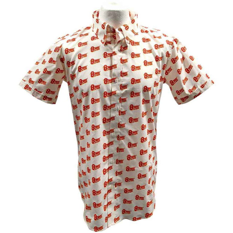 David Bowie Logo Pattern White All Over Print T-Shirt