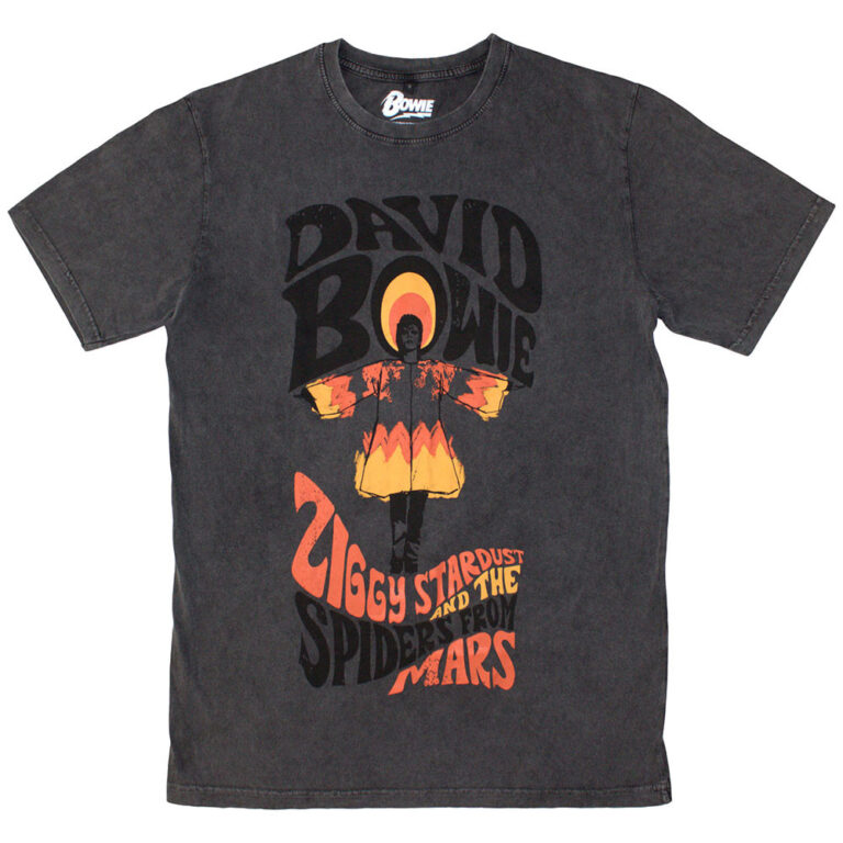 David Bowie Ziggy Stardust Charcoal Grey T-Shirt