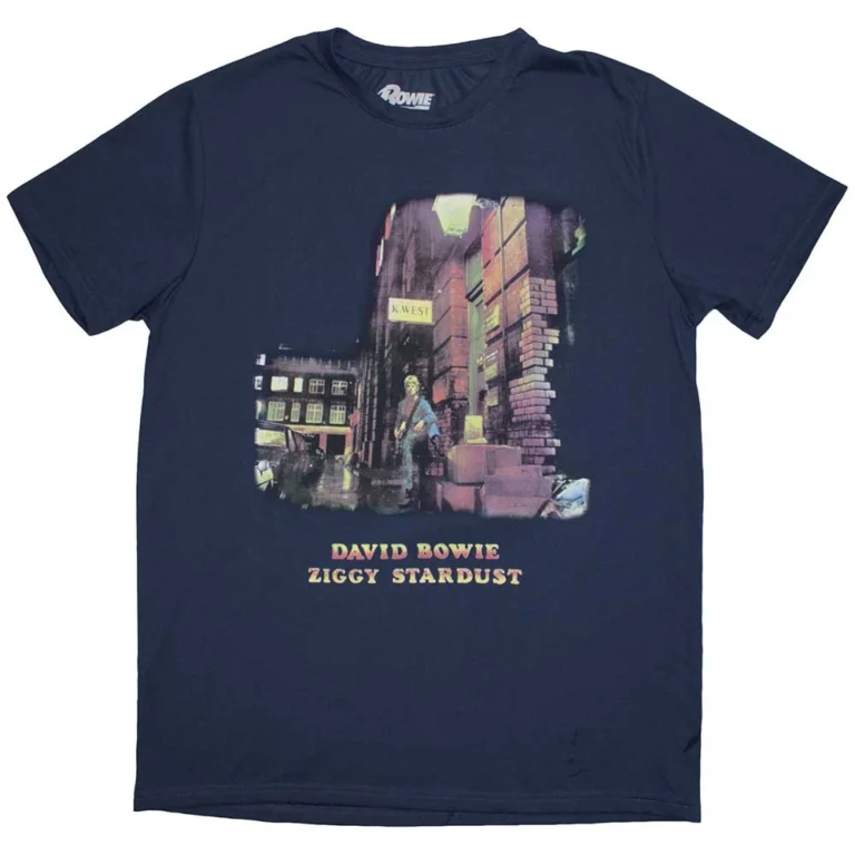 David Bowie Ziggy Stardust Denim Blue T-Shirt