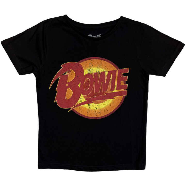 David Bowie Vintage Diamond Dogs Logo Black Kids T-Shirt