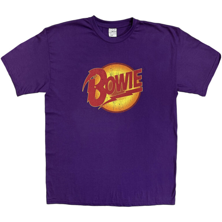 David Bowie Vintage Diamond Dogs Logo Purple T-Shirt