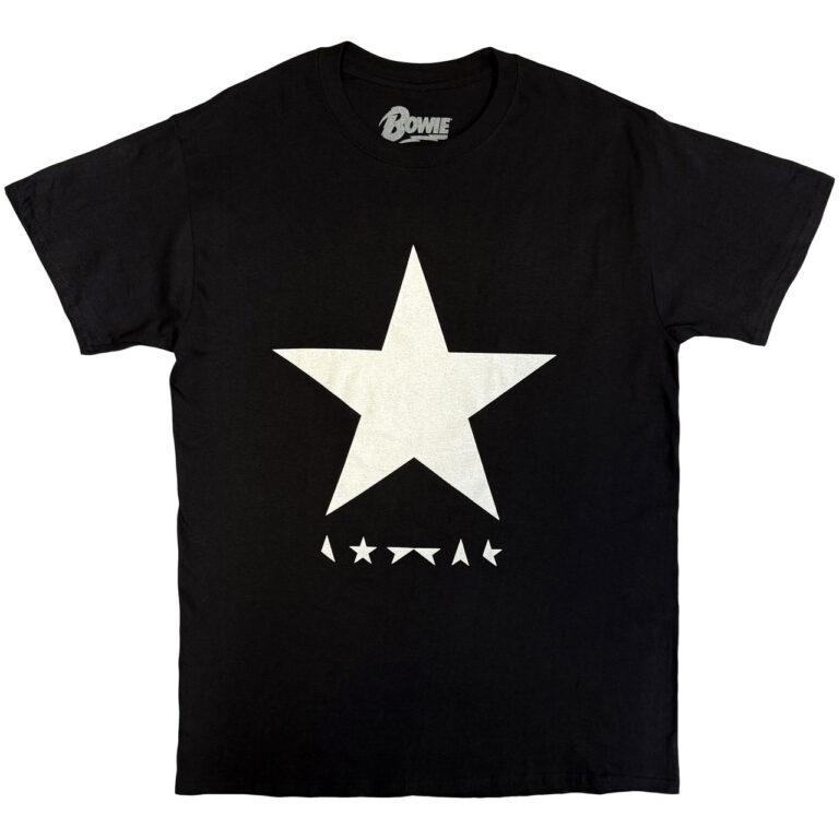 David Bowie Blackstar White Star on Black Black T-Shirt