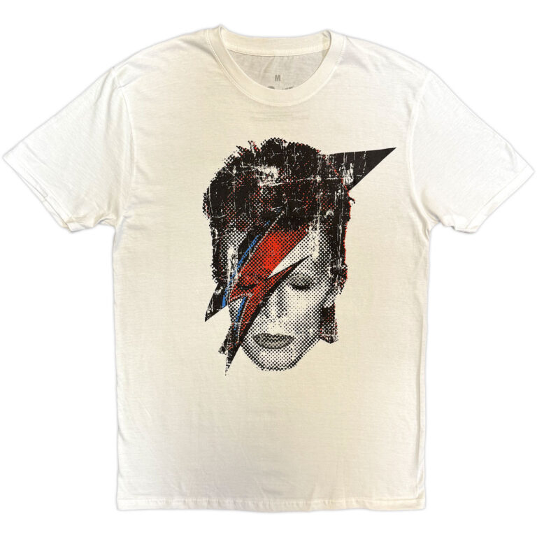 David Bowie Halftone Flash Face White T-Shirt