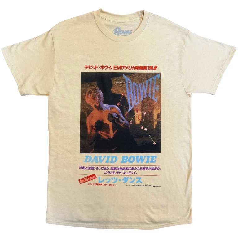 David Bowie Japanese Text Sand T-Shirt