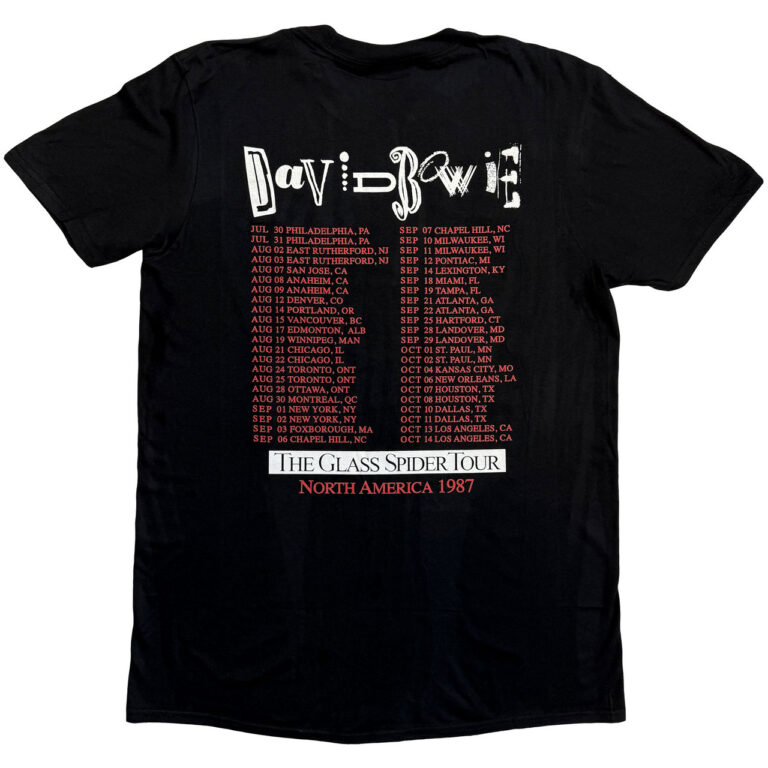 David Bowie Glass Spider Tour Black Back Print T-Shirt