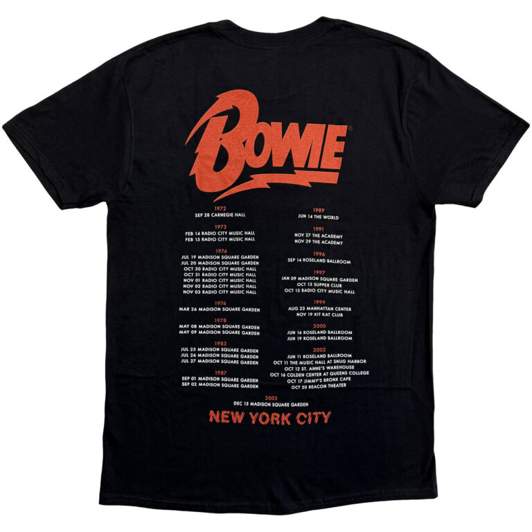 David Bowie New York City Black Back Print T-Shirt