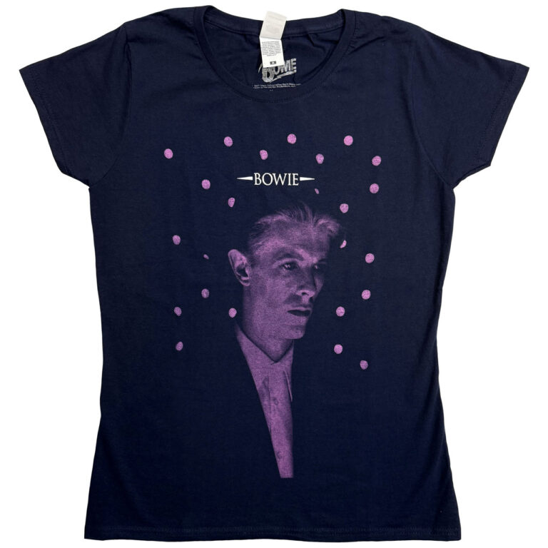 David Bowie Dots Navy Blue Ladies T-Shirt