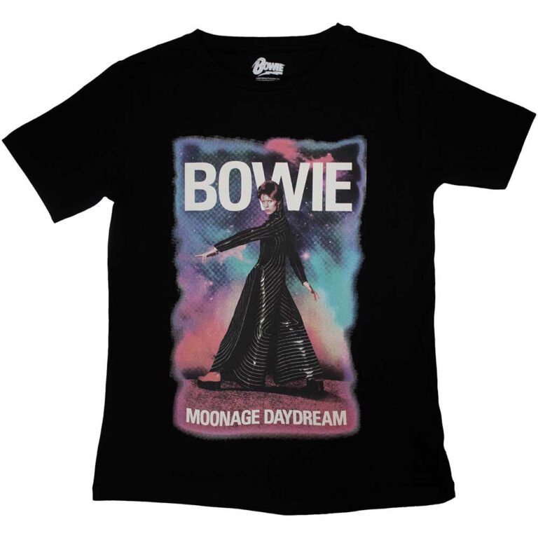 David Bowie Moonage 11 Fade Black Ladies T-Shirt
