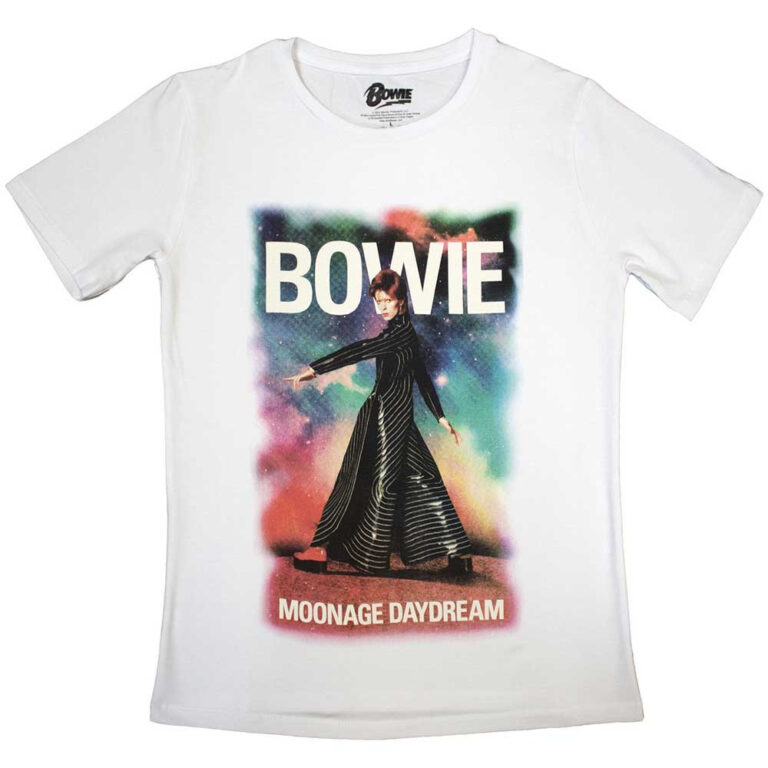 David Bowie Moonage 11 Fade White Ladies T-Shirt