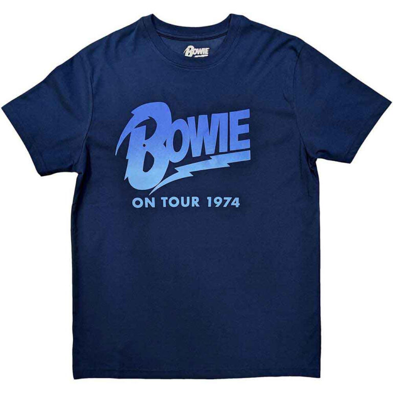 David Bowie On Tour 1974 Denim Blue T-Shirt