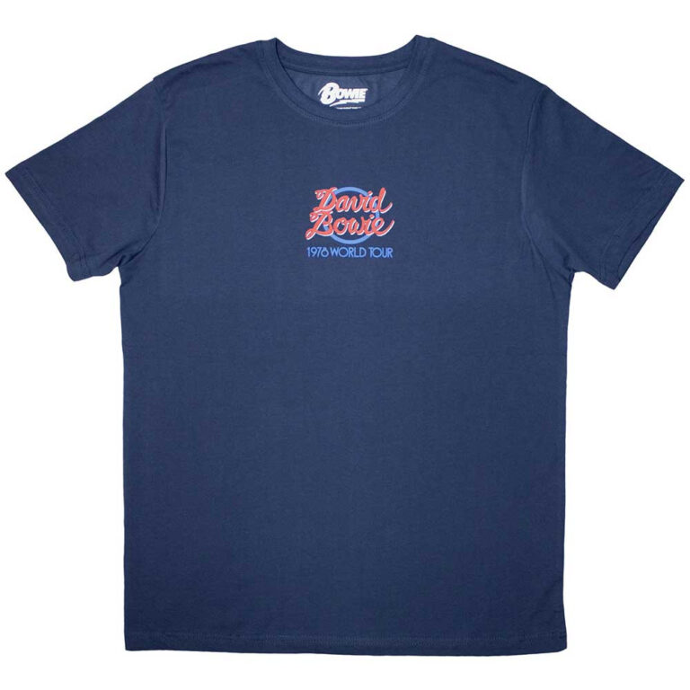 David Bowie Mini 1978 World Tour Logo Denim Blue T-Shirt