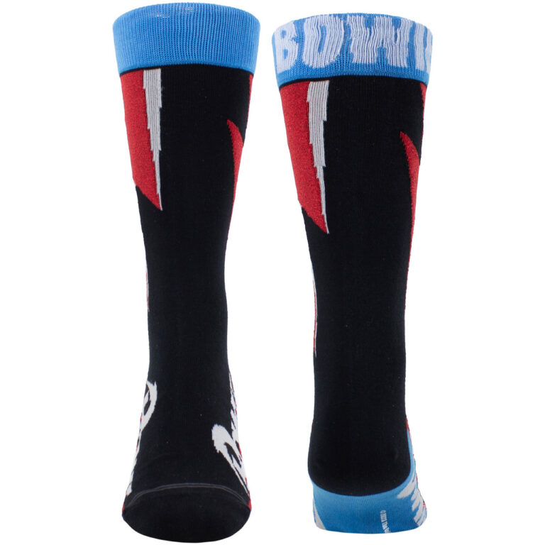David Bowie Red Flash Black UK Size 6.5 – 11 Crew Socks