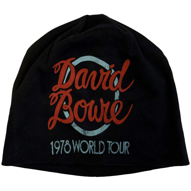 David Bowie Unisex World Tour Logo JD Print Black Beanie Hat