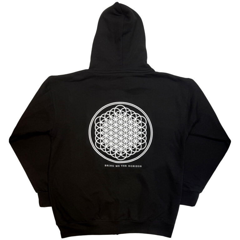 Bring Me The Horizon Flower of Life Black Back Print Zip Hoodie