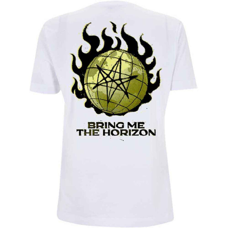 Bring Me The Horizon Globe White Back Print T-Shirt