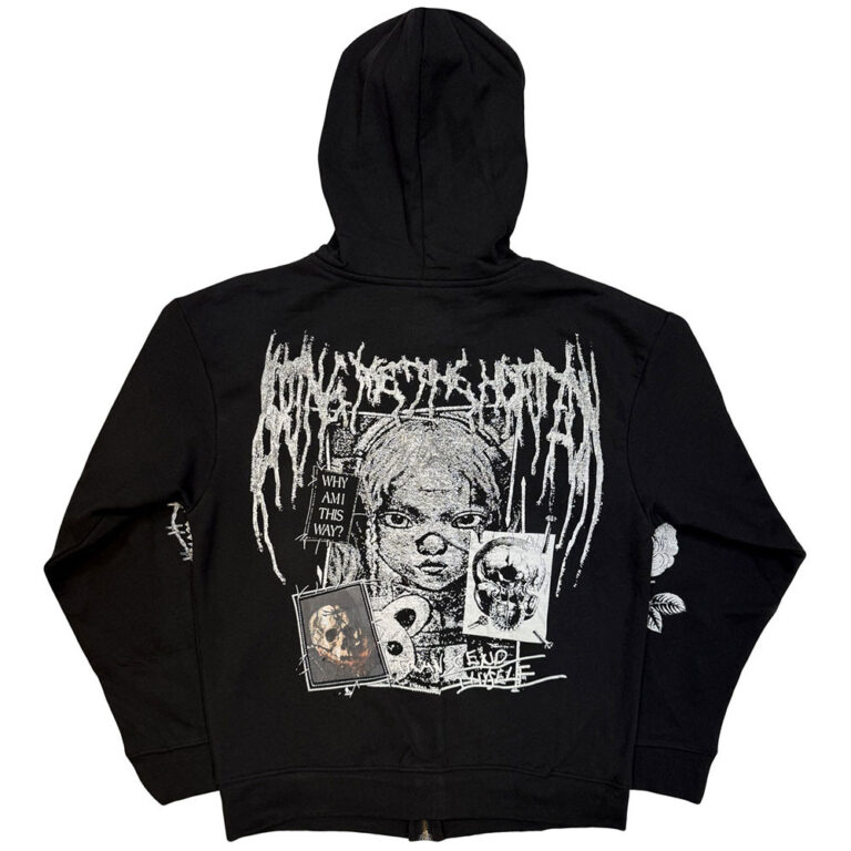 Bring Me The Horizon Nailed Symbol Black Back Print Zip Hoodie